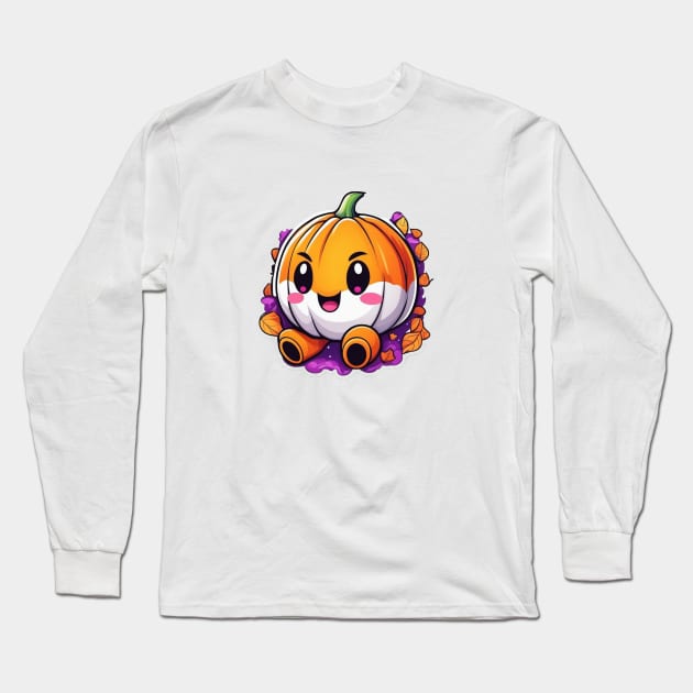 cute spooky pumpkin Long Sleeve T-Shirt by CreativeXpro